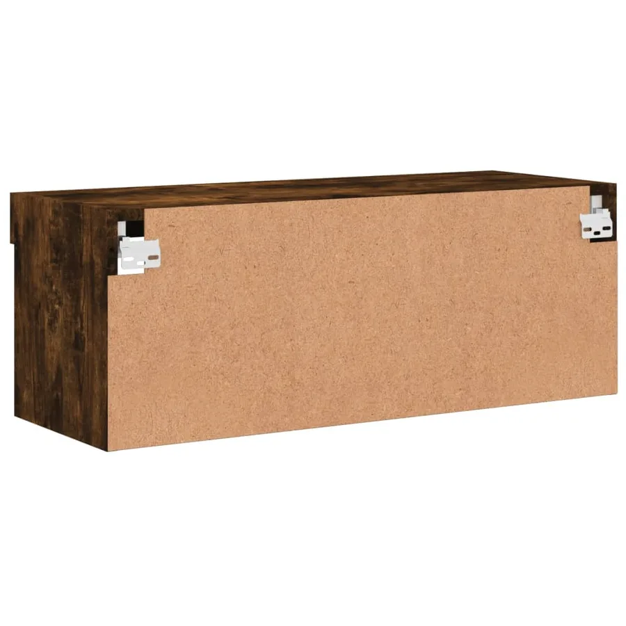 Meuble TV avec lumières LED chêne fumé 80x30x30 cm - 10