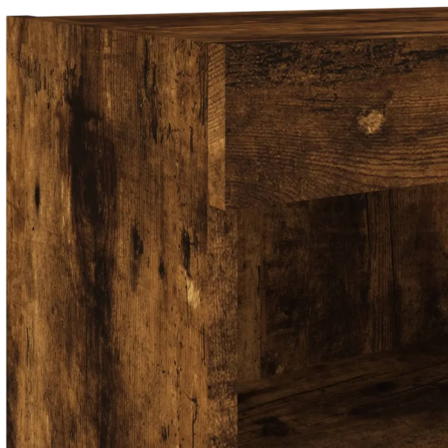 Meuble TV avec lumières LED chêne fumé 80x30x30 cm - 11
