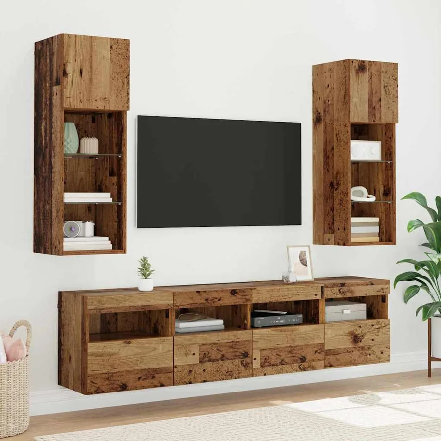 Meuble TV mural Bois Ancien 40 x 30 x 40 cm Bois d'ingénierie - 6