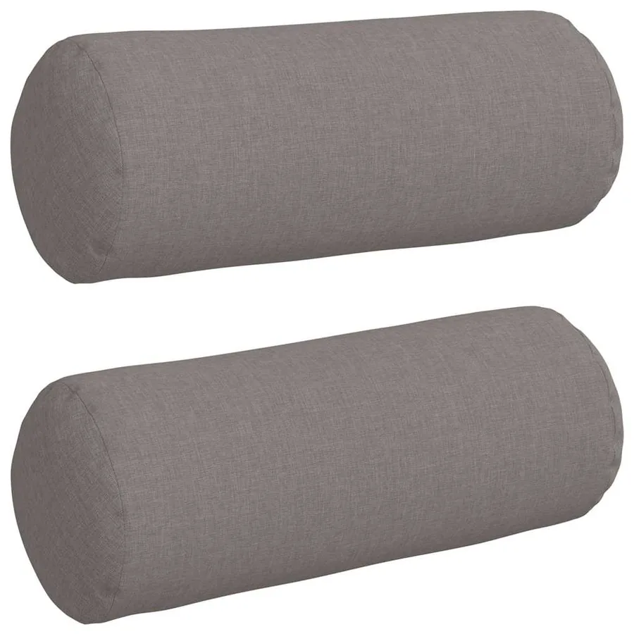 Coussins d'accent 2 pcs Taupe Ø 15 x 40 cm tissu - 2