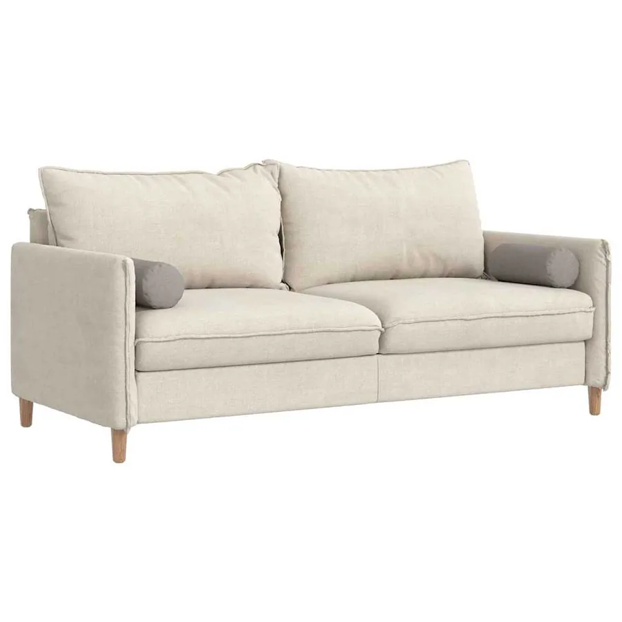Coussins d'accent 2 pcs Taupe Ø 15 x 40 cm tissu - 3