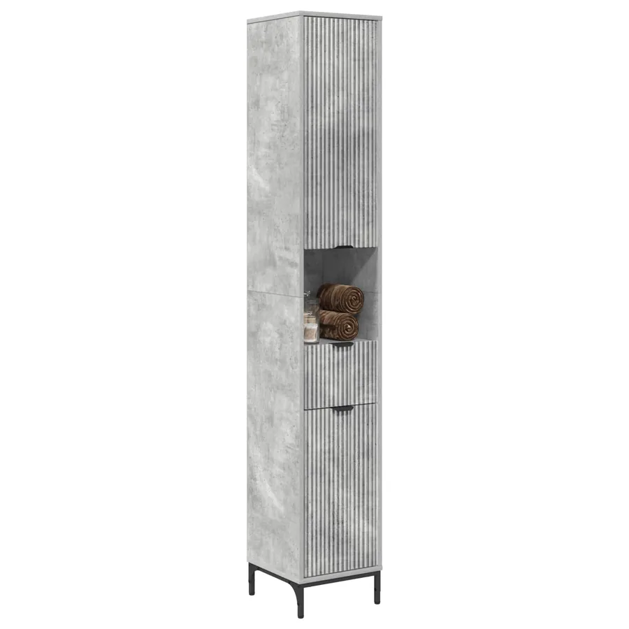 Cabinet de salle de bain Gris béton 31,5 x 33 x 190 cm - 3