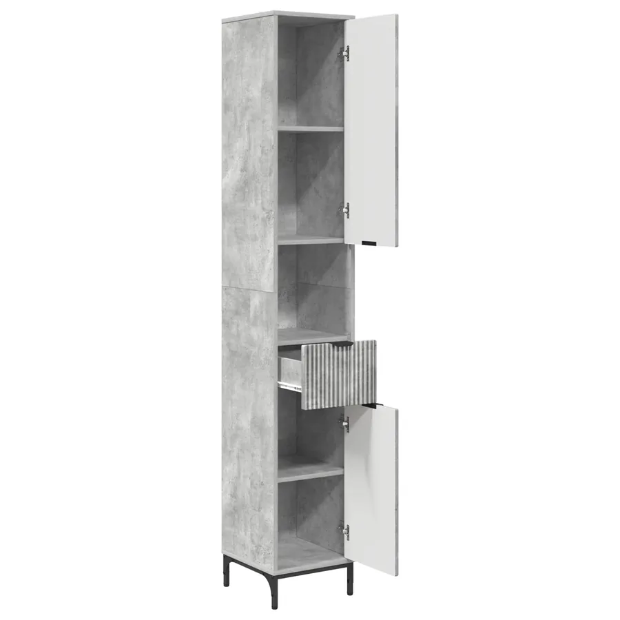 Cabinet de salle de bain Gris béton 31,5 x 33 x 190 cm - 5