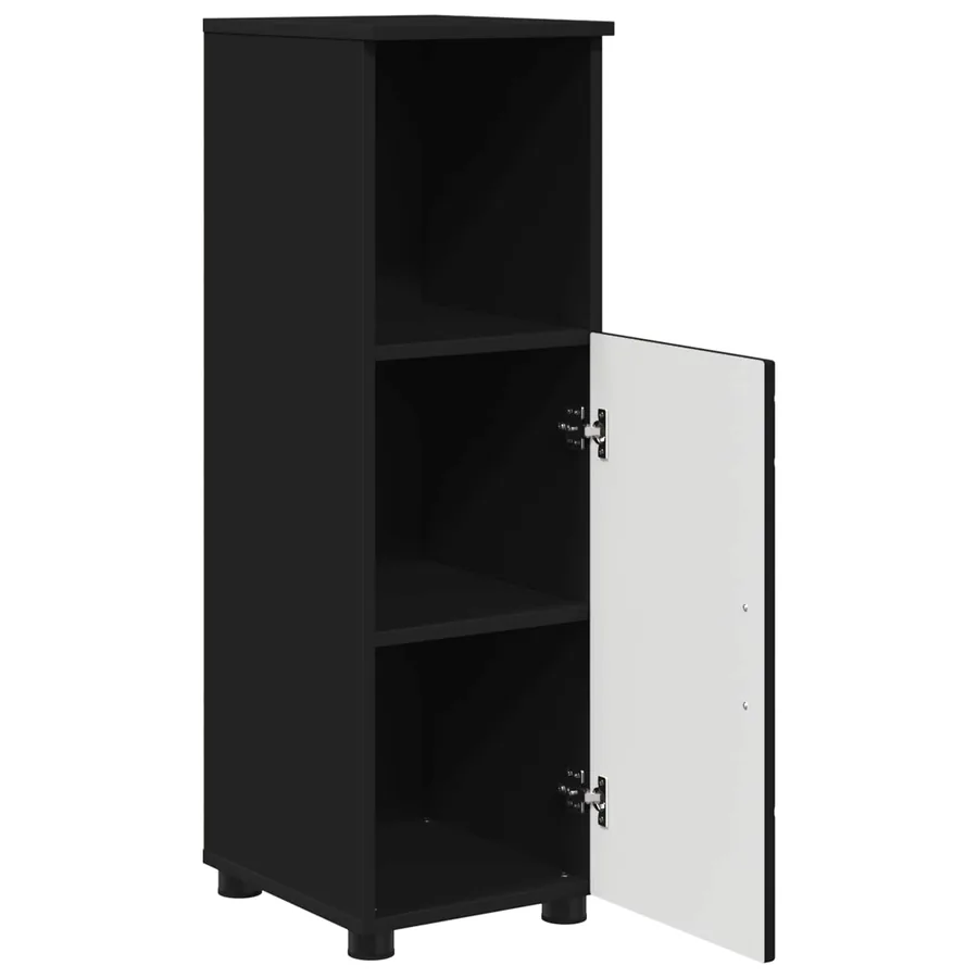 Cabinet de salle de bain avec stockage Noir 30 x 35 x 95 cm - 5