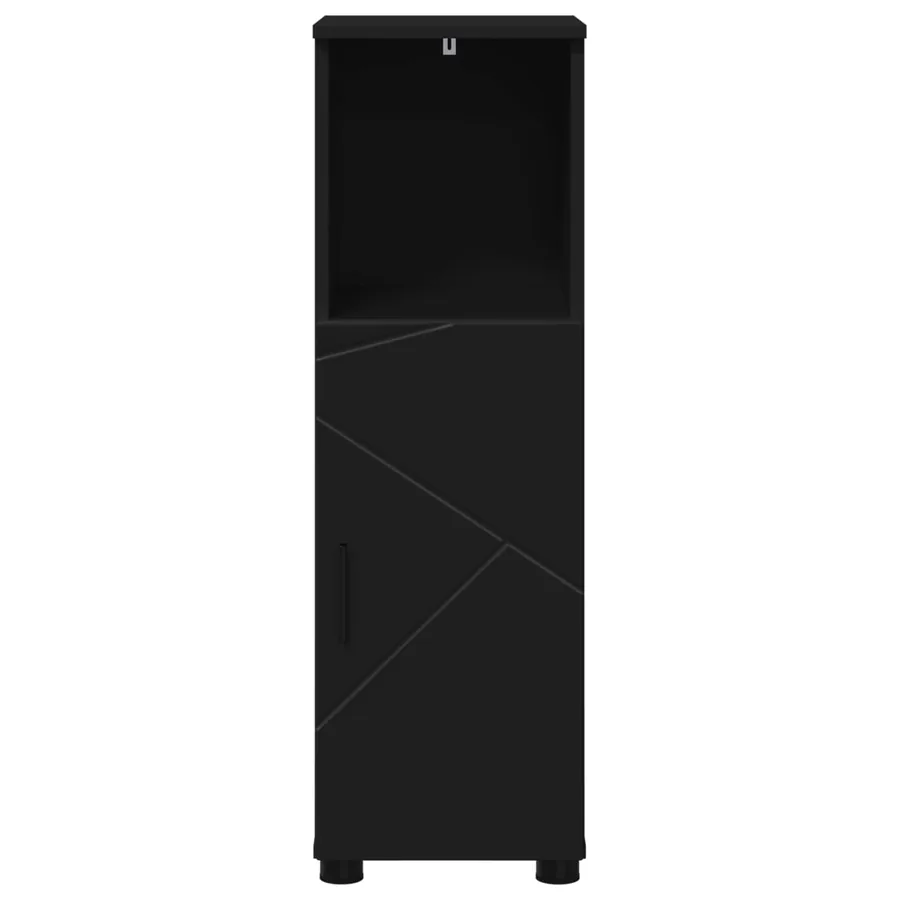 Cabinet de salle de bain avec stockage Noir 30 x 35 x 95 cm - 6