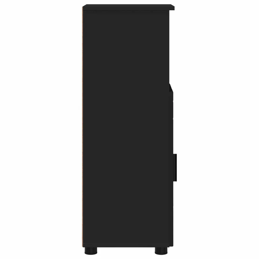 Cabinet de salle de bain avec stockage Noir 30 x 35 x 95 cm - 7