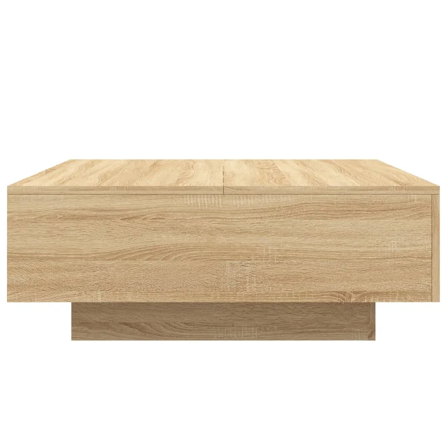 Table basse avec lumières LED chêne sonoma 80x80x31 cm - 7