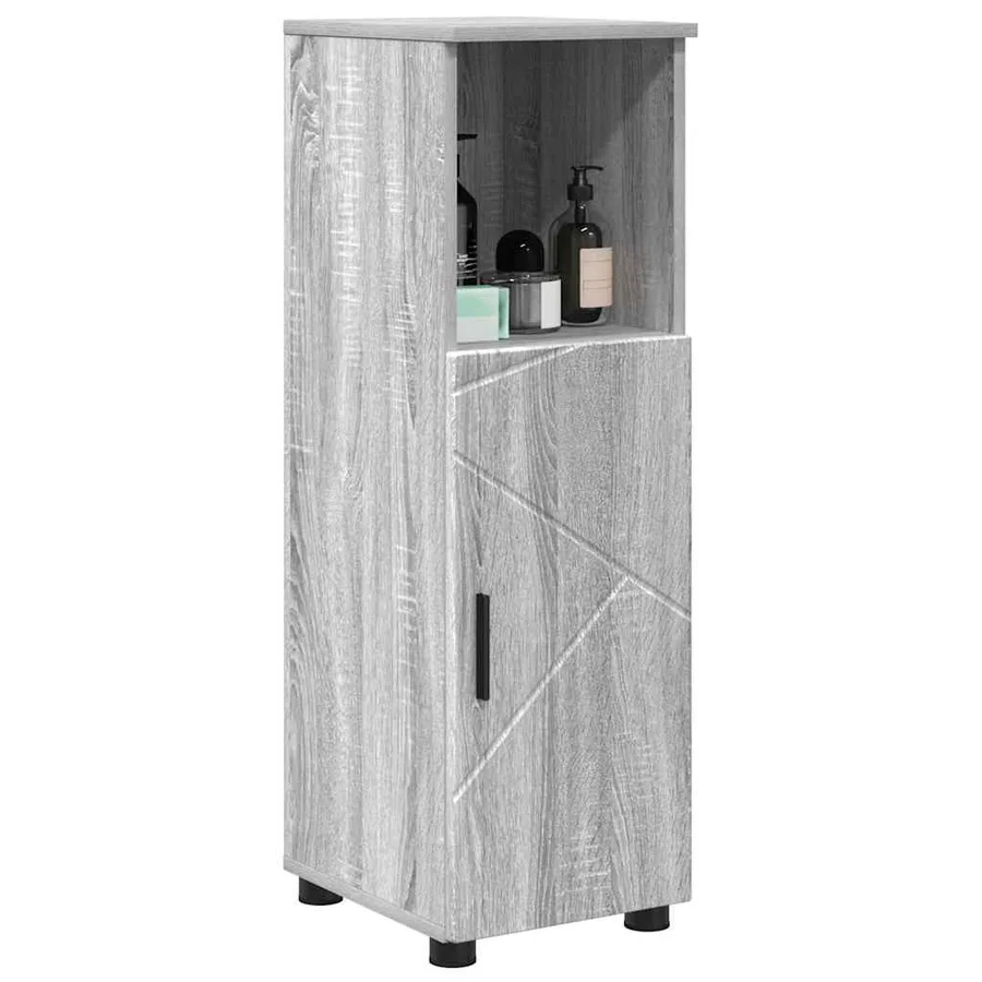 Cabinet de salle de bain avec porte Gris Sonoma 30 x 35 x 95 cm - 3