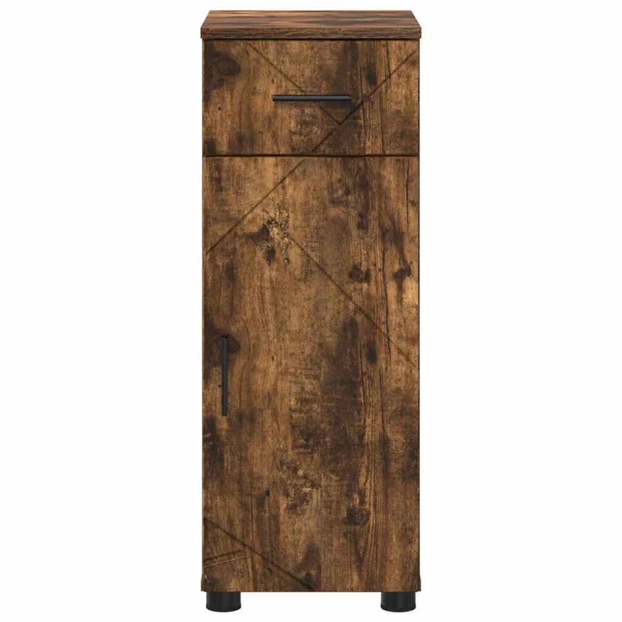 Cabinet de salle de bain avec tiroir Chêne fumé 30 x 35 x 80 cm - 6