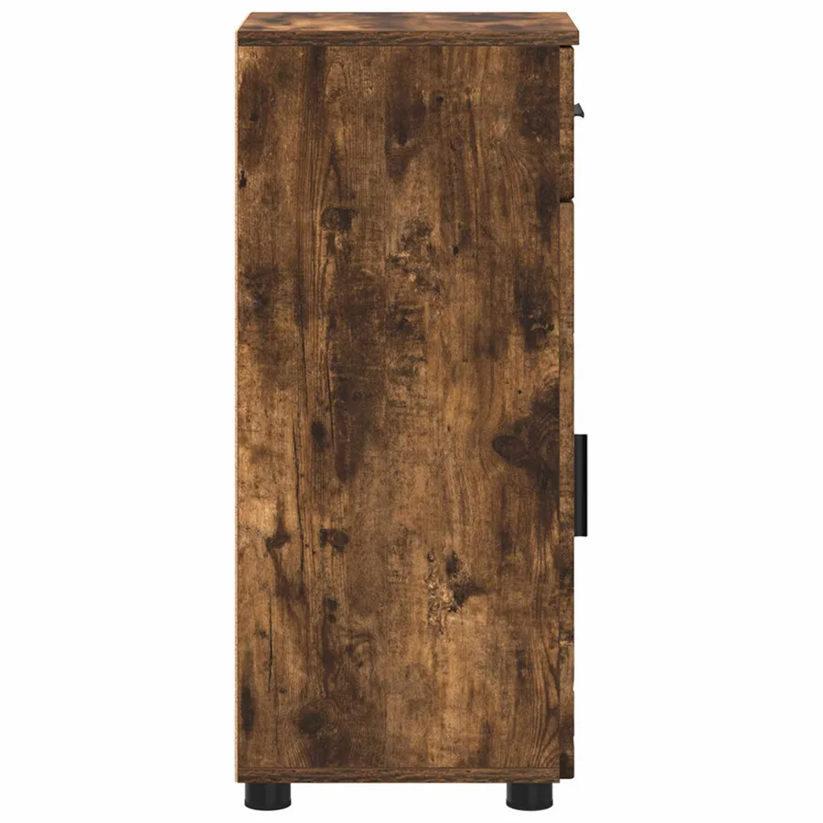 Cabinet de salle de bain avec tiroir Chêne fumé 30 x 35 x 80 cm - 7