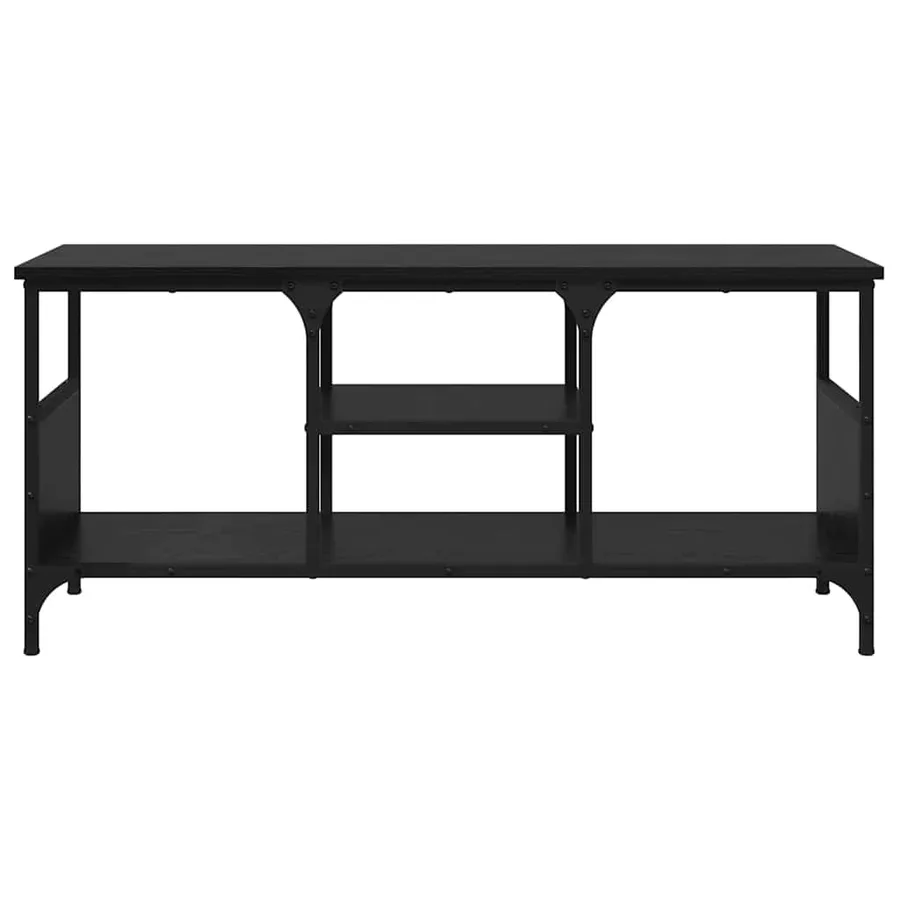Meuble TV Chêne noir 100 x 35 x 45 cm Bois d'ingénierie et fer - 5