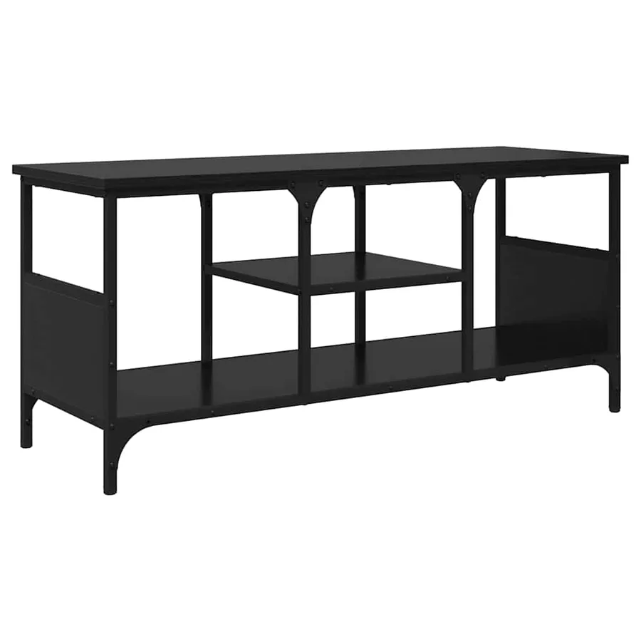 Meuble TV Chêne noir 100 x 35 x 45 cm Bois d'ingénierie et fer - 7