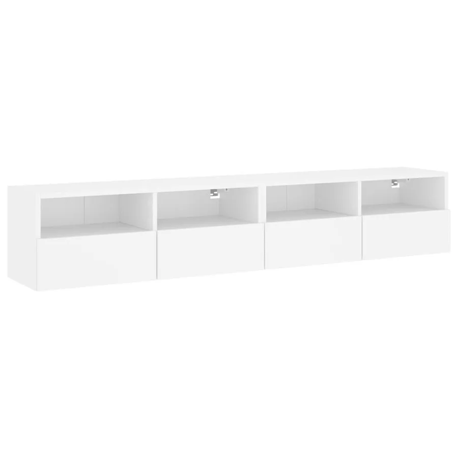Meubles TV muraux 2 pcs blanc 80x30x30 cm bois d'ingénierie - 2