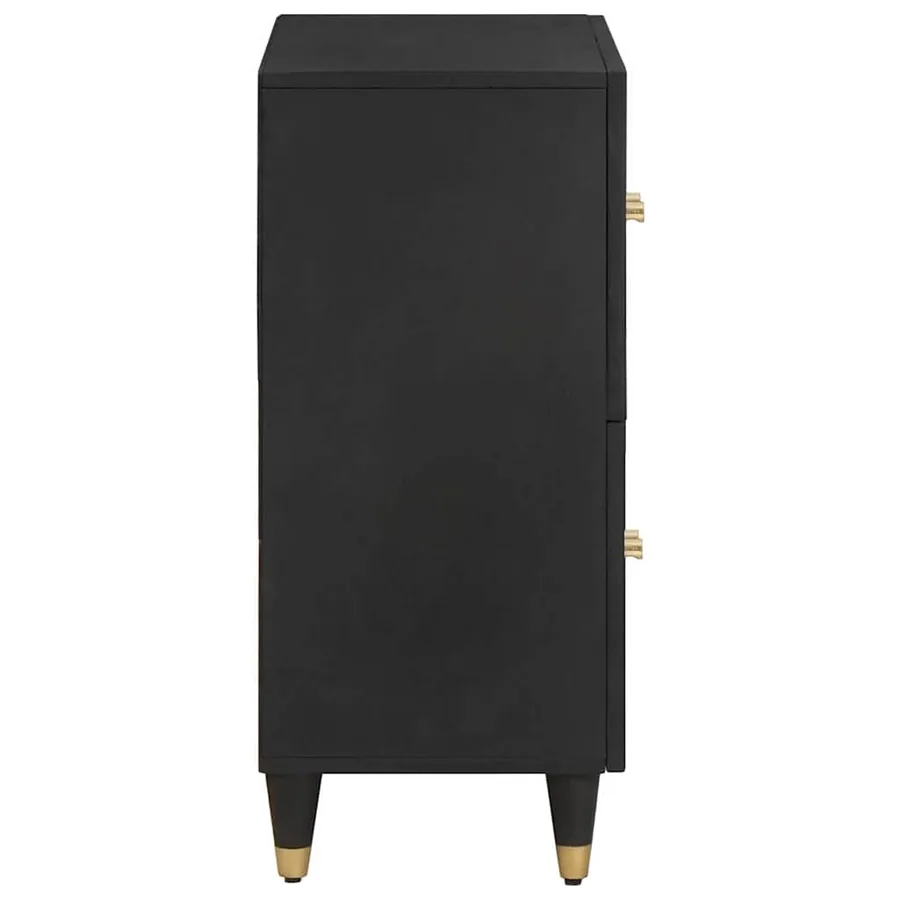 Buffet avec étagère Noir 60 x 33 x 75 cm Bois de mangue massif - 4