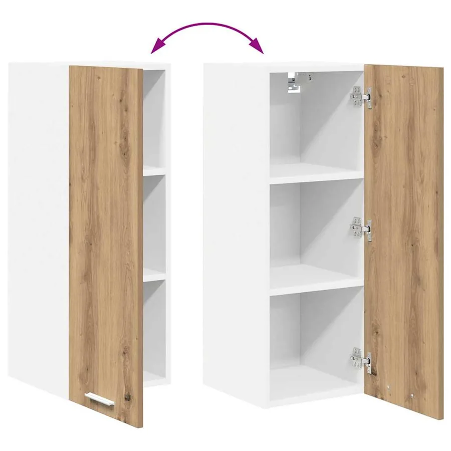 Armoire suspendue Chêne Artisan et Blanc 30 x 31 x 80 cm - 11