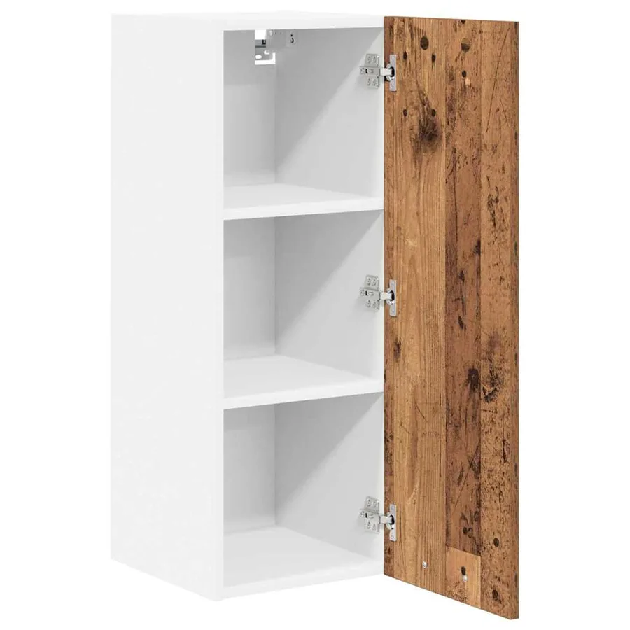 Armoire suspendue Bois ancien et Blanc 30 x 31 x 80 cm - 5