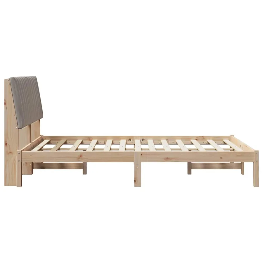 Cadre de lit avec tête de lit Marron 135 x 190 cm Pin massif - 6
