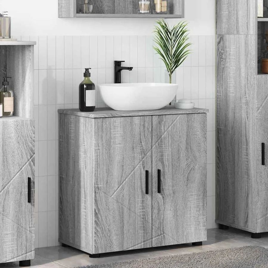 Cabinet de salle de bain avec porte Gris Sonoma 61 x 35 x 64 cm