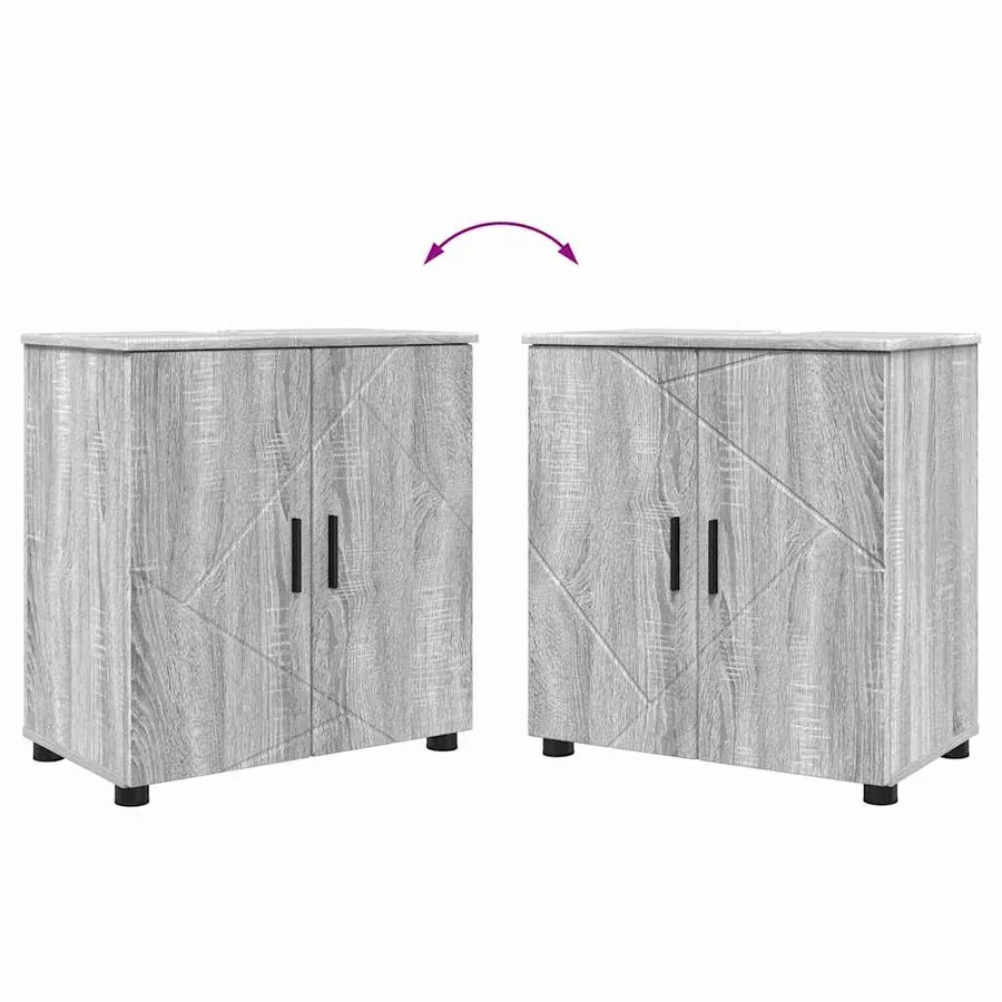 Cabinet de salle de bain avec porte Gris Sonoma 61 x 35 x 64 cm - 12