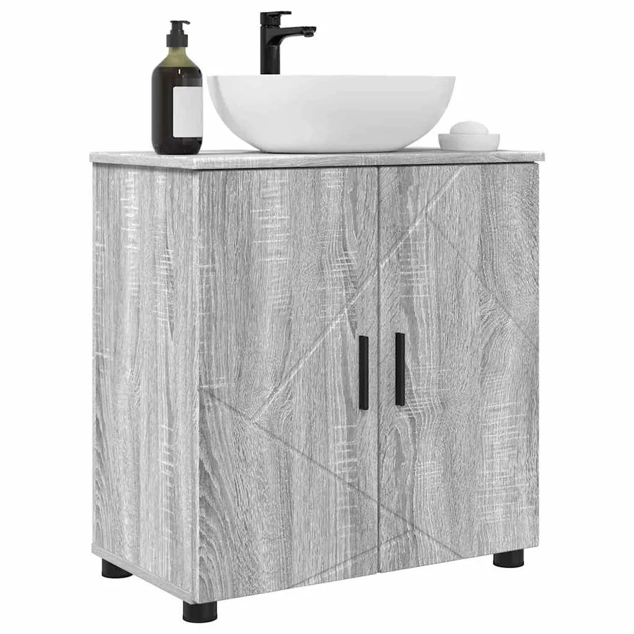 Cabinet de salle de bain avec porte Gris Sonoma 61 x 35 x 64 cm - 3
