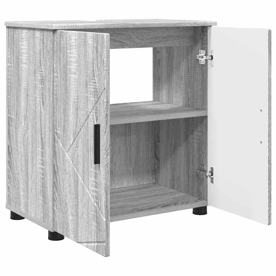 Cabinet de salle de bain avec porte Gris Sonoma 61 x 35 x 64 cm - 5