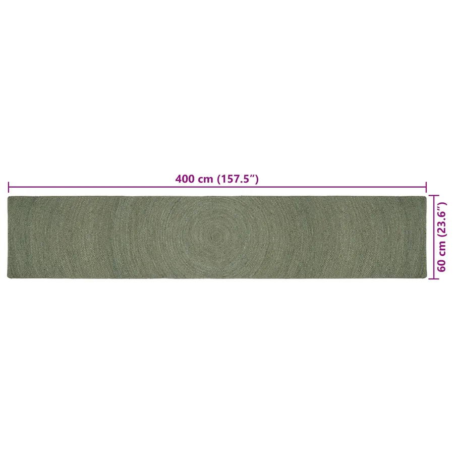 Tapis de surface Vert olive 60 x 400 cm Jute - 7