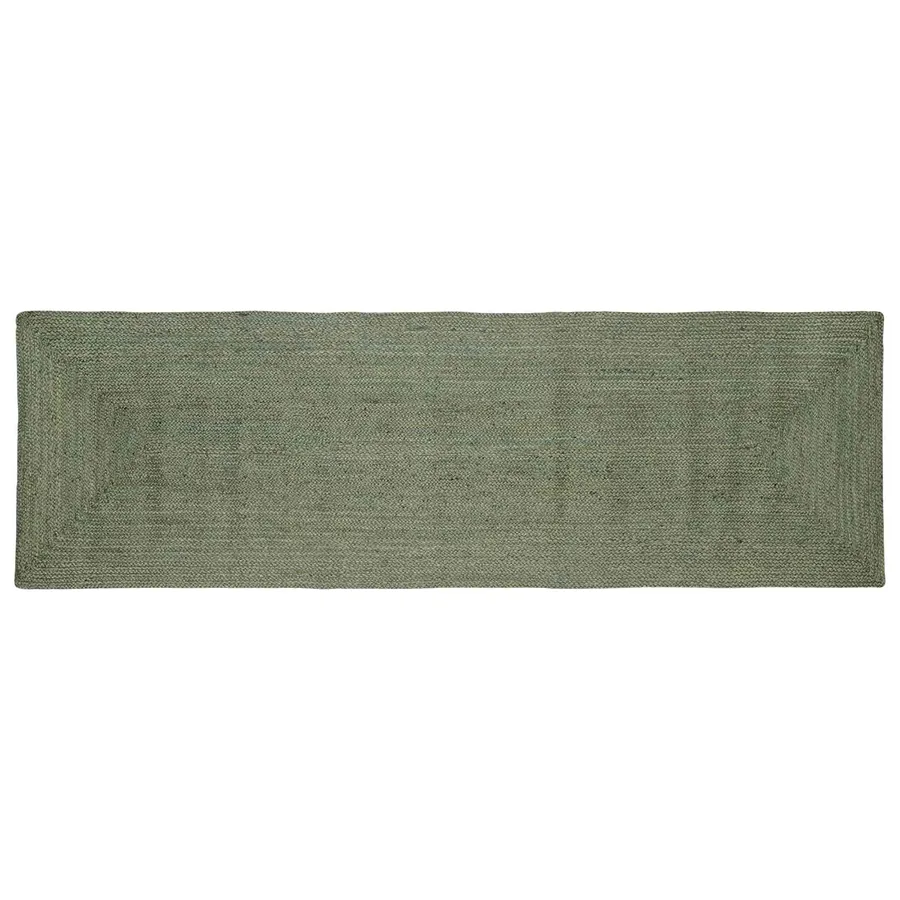 Tapis de surface Rectangulaire Vert olive 80 x 300 cm Jute