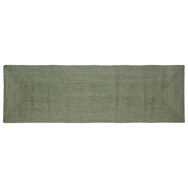 Tapis de surface Rectangulaire Vert olive 80 x 300 cm Jute