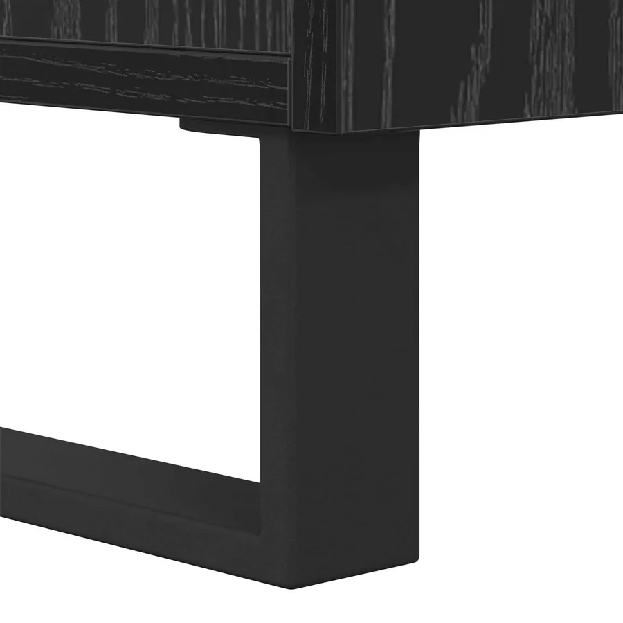 Buffet Chêne noir 34,5 x 34 x 90 cm Bois d'ingénierie et fer - 11