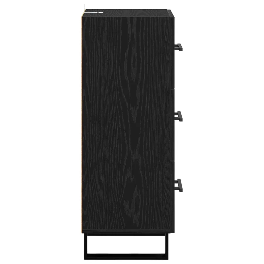 Buffet Chêne noir 34,5 x 34 x 90 cm Bois d'ingénierie et fer - 7