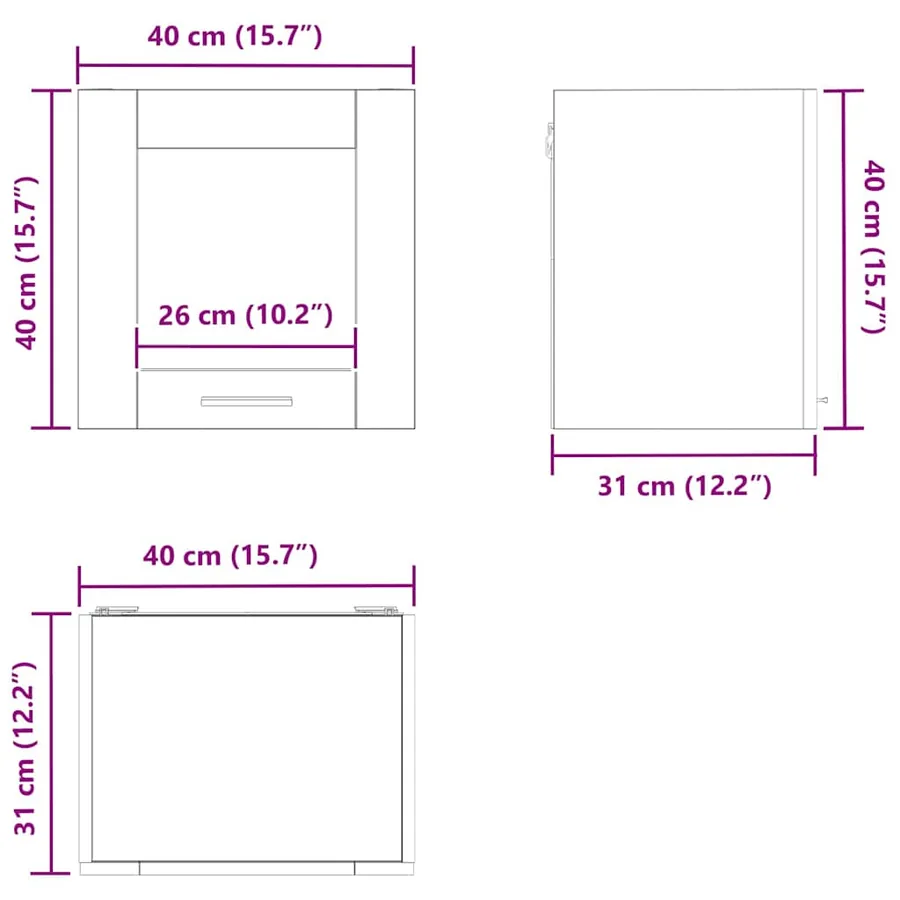 Armoire suspendue avec porte 2 pcs Chêne Sonoma 40 x 31 x 40 cm - 14