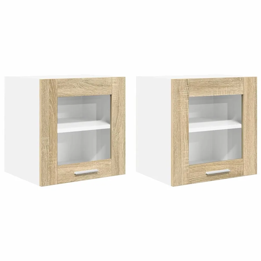 Armoire suspendue avec porte 2 pcs Chêne Sonoma 40 x 31 x 40 cm - 2