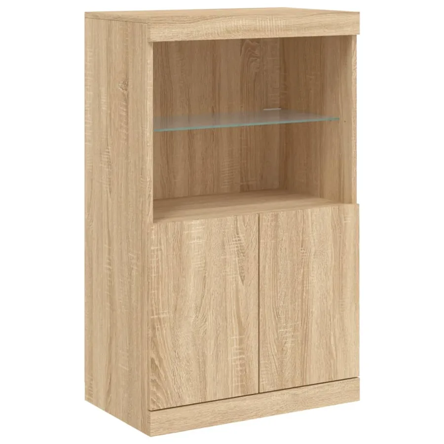 Buffet avec lumières LED chêne sonoma 181,5x37x100 cm - 10