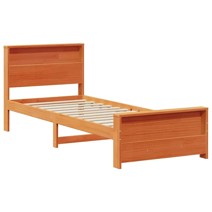 Cadre de lit Brun cire 75 x 190 cm Bois d'ingénierie - 4