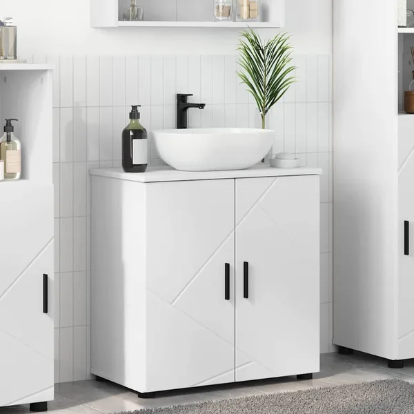 Cabinet de salle de bain avec stockage Blanc 61 x 35 x 64 cm