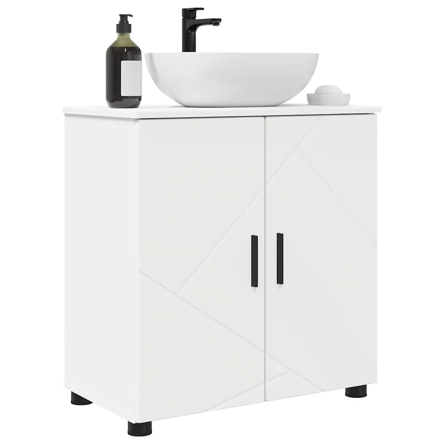 Cabinet de salle de bain avec stockage Blanc 61 x 35 x 64 cm - 3