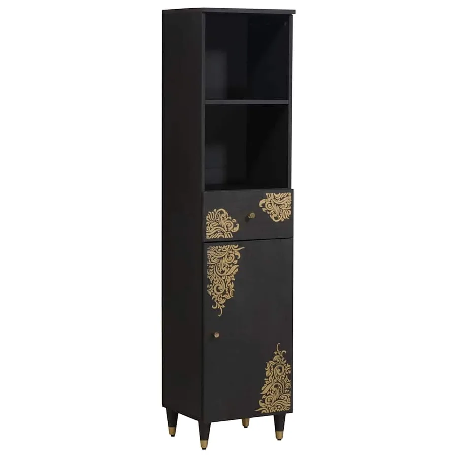 Ensemble de Meubles de Salle de Bain avec tiroir 5 pcs Noir - 5