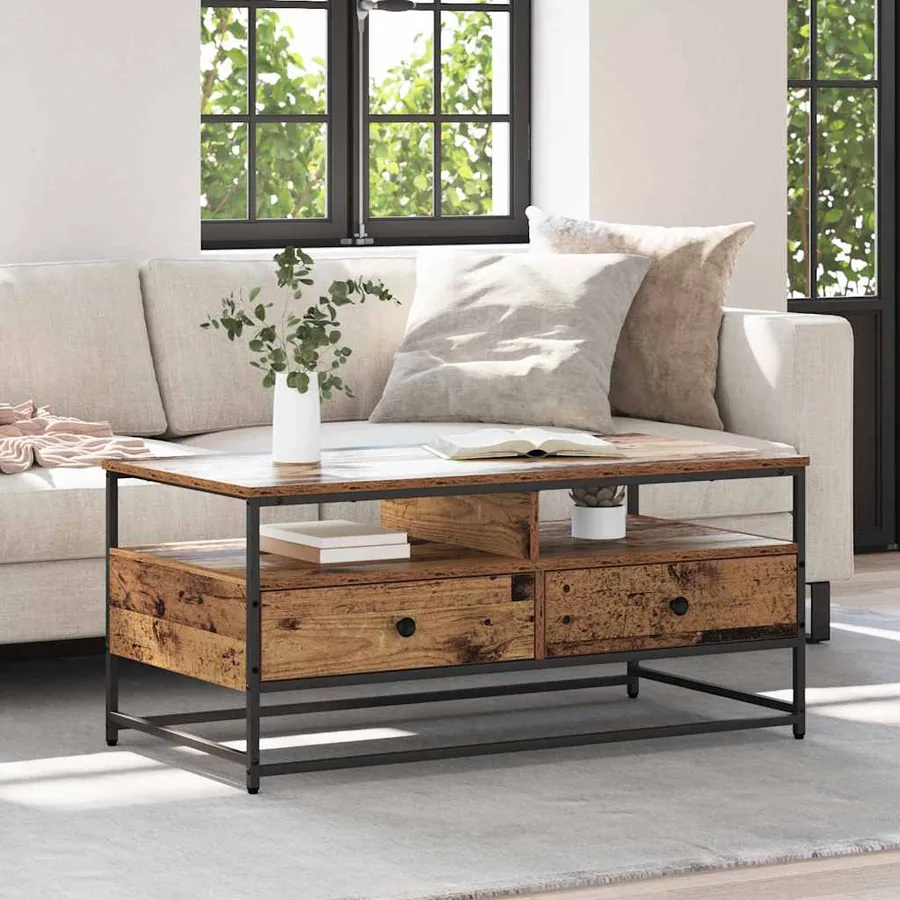 Table basse Bois Ancien 100 x 51 x 45 cm Bois d'ingénierie
