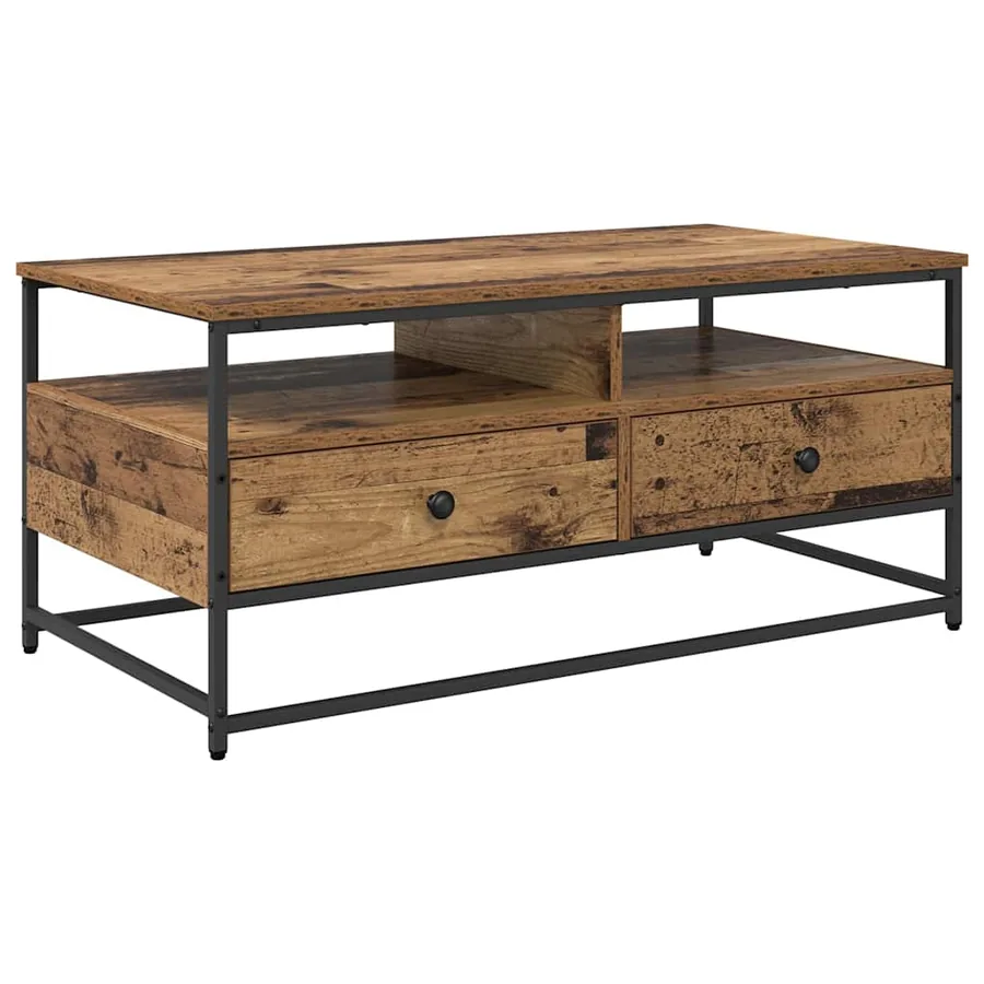 Table basse Bois Ancien 100 x 51 x 45 cm Bois d'ingénierie - 2