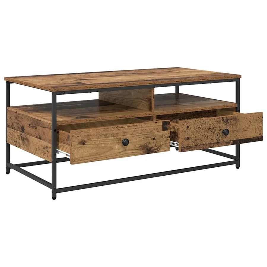 Table basse Bois Ancien 100 x 51 x 45 cm Bois d'ingénierie - 5
