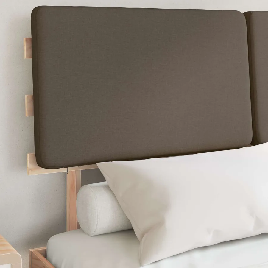 Cadre de lit avec tête de lit rembourrée Taupe 160 x 200 cm - 3