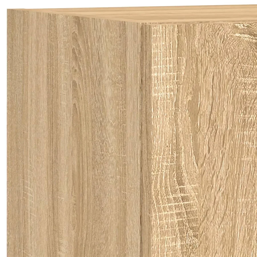 Meuble TV muraux 4 pcs avec lumières LED chêne sonoma - 11
