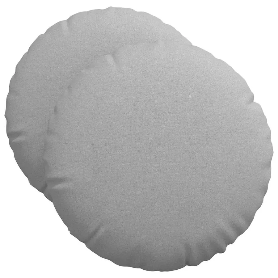 Coussins de siège 2 pcs Gris nuage Ø50 x 19 cm tissu - 2