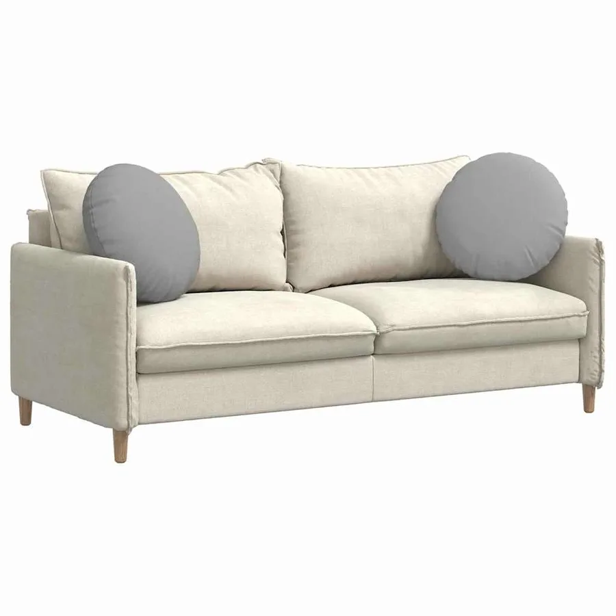 Coussins de siège 2 pcs Gris nuage Ø50 x 19 cm tissu - 3