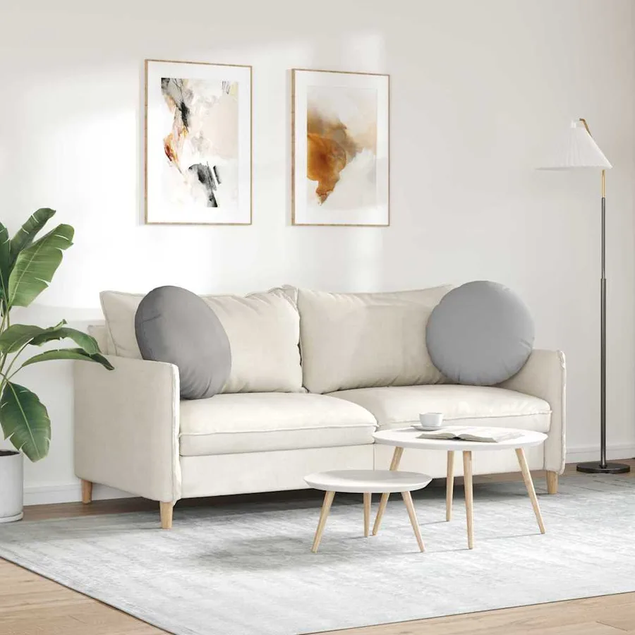 Coussins de siège 2 pcs Gris nuage Ø50 x 19 cm tissu - 4