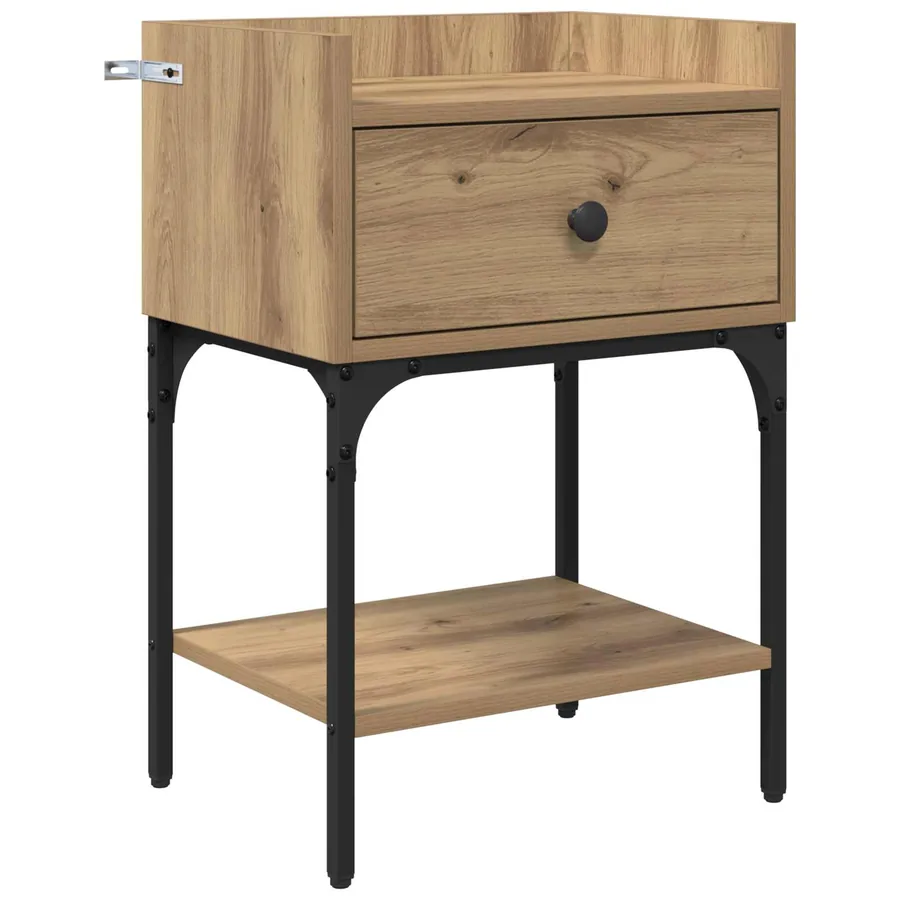 Table de chevet Chêne artisanal 40 x 29 x 60 cm - 2