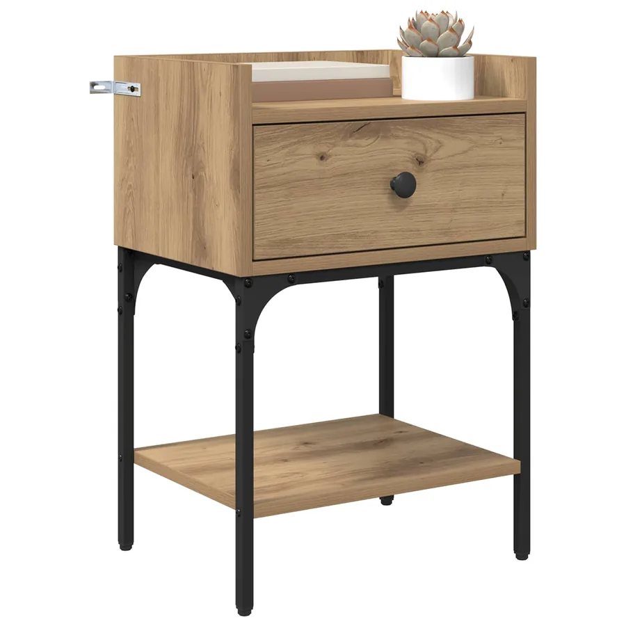 Table de chevet Chêne artisanal 40 x 29 x 60 cm - 3