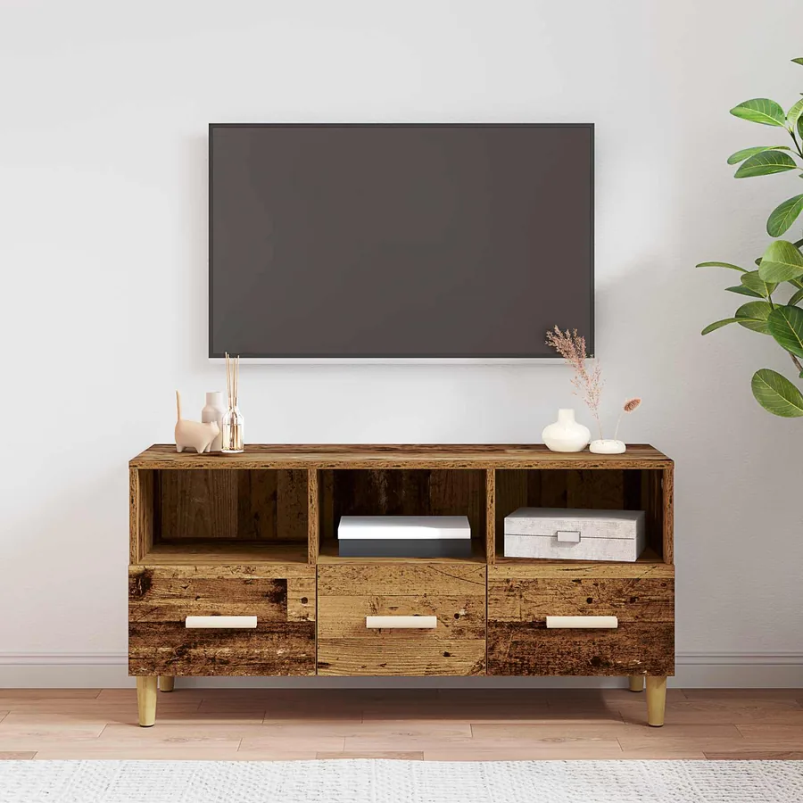 Meuble TV Bois ancien 102 x 36 x 50 cm Bois d'ingénierie