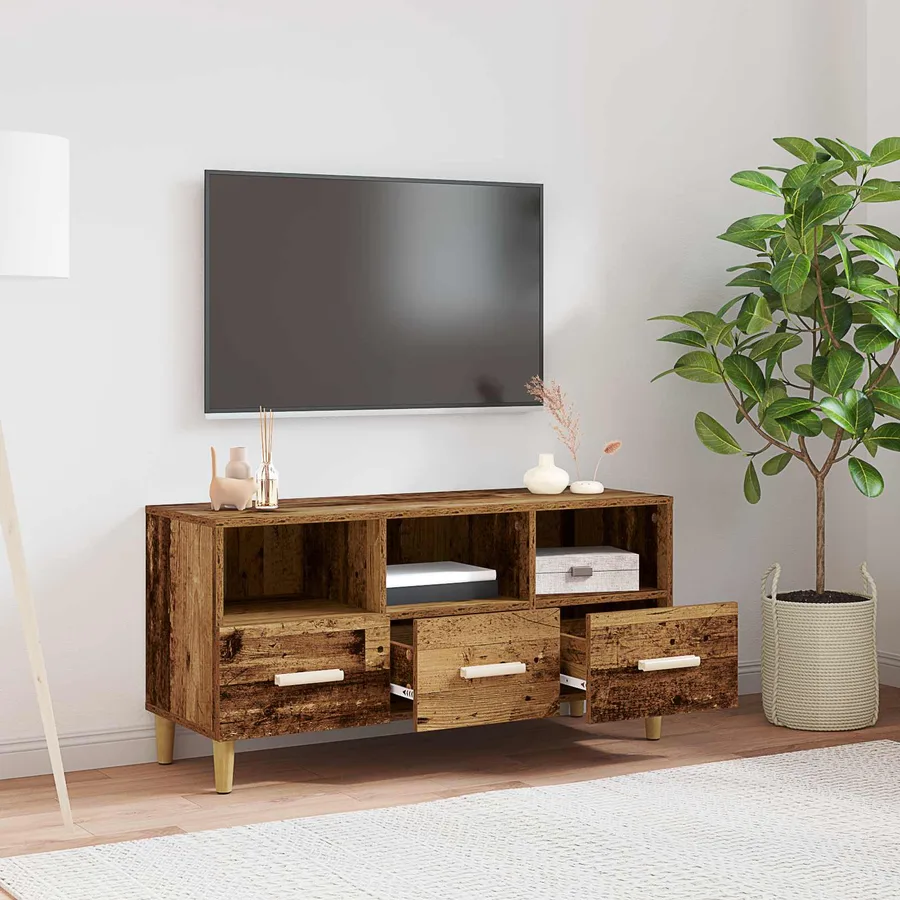 Meuble TV Bois ancien 102 x 36 x 50 cm Bois d'ingénierie - 5