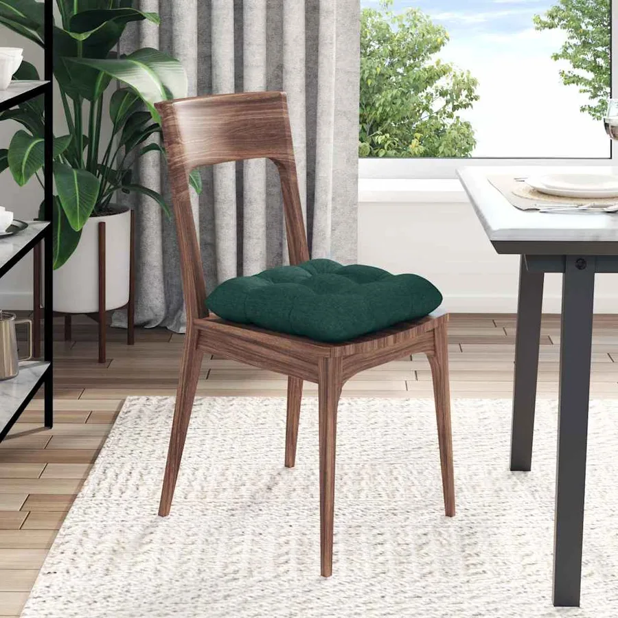 Coussins de siège 4 pcs Vert foncé 45 x 45 x 12 cm tissu - 4
